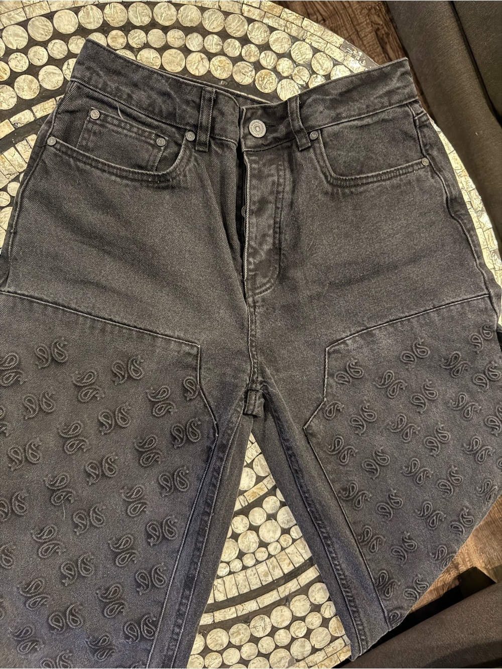 Boohoo Man Black Paisley Jeans